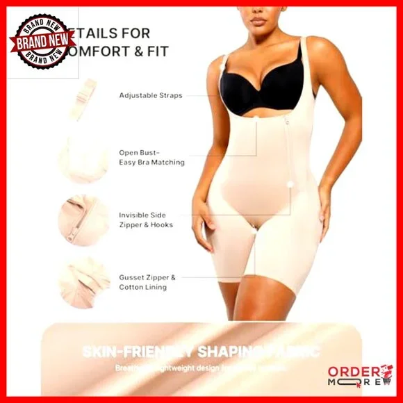 Open Bust Bodysuit Shapewear Tummy Control Butt Lifting Compression Garment